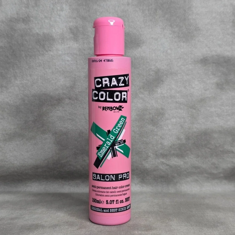CRAZY COLOR Semi Permanent Hair Color Cream Dye EMERALD GREEN #53  5.07‎ fl oz